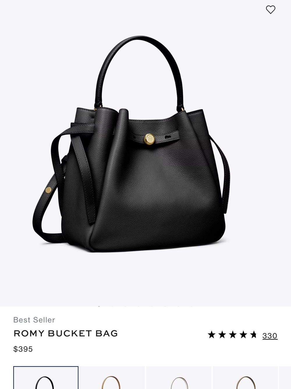 Like NEW - Tory Burch Black Pebbled Leather Drawstring Satchel with Gold-Tone - Picture 2 of 13
